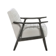 Tira 32 Inch Accent Chair- Channel Stitched- White Velvet- Gray Solid Wood