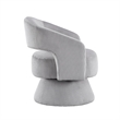 Rayne Swivel Accent Chair- Gray Corduroy- Round Metal Swivel Base