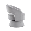 Rayne Swivel Accent Chair- Gray Corduroy- Round Metal Swivel Base