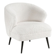 Neda Accent Chair- Soft Beige Boucle- Curved Barrel Back