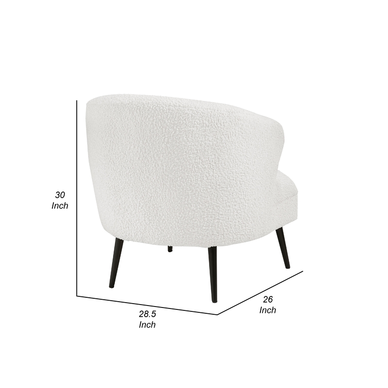 Neda Accent Chair- Soft Beige Boucle- Curved Barrel Back