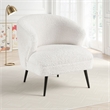 Neda Accent Chair- Soft Beige Boucle- Curved Barrel Back