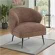 Neda Accent Chair- Soft Brown Boucle- Curved Barrel Back