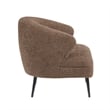 Neda Accent Chair- Soft Brown Boucle- Curved Barrel Back