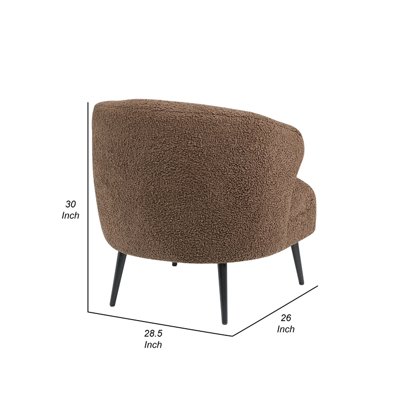 Neda Accent Chair- Soft Brown Boucle- Curved Barrel Back