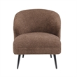 Neda Accent Chair- Soft Brown Boucle- Curved Barrel Back