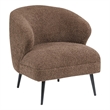 Neda Accent Chair- Soft Brown Boucle- Curved Barrel Back