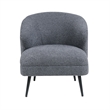 Neda Accent Chair- Soft Dark Gray Boucle- Curved Barrel Back