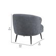 Neda Accent Chair- Soft Dark Gray Boucle- Curved Barrel Back
