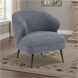 Neda Accent Chair- Soft Dark Gray Boucle- Curved Barrel Back