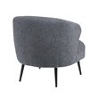 Neda Accent Chair- Soft Dark Gray Boucle- Curved Barrel Back