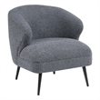 Neda Accent Chair- Soft Dark Gray Boucle- Curved Barrel Back