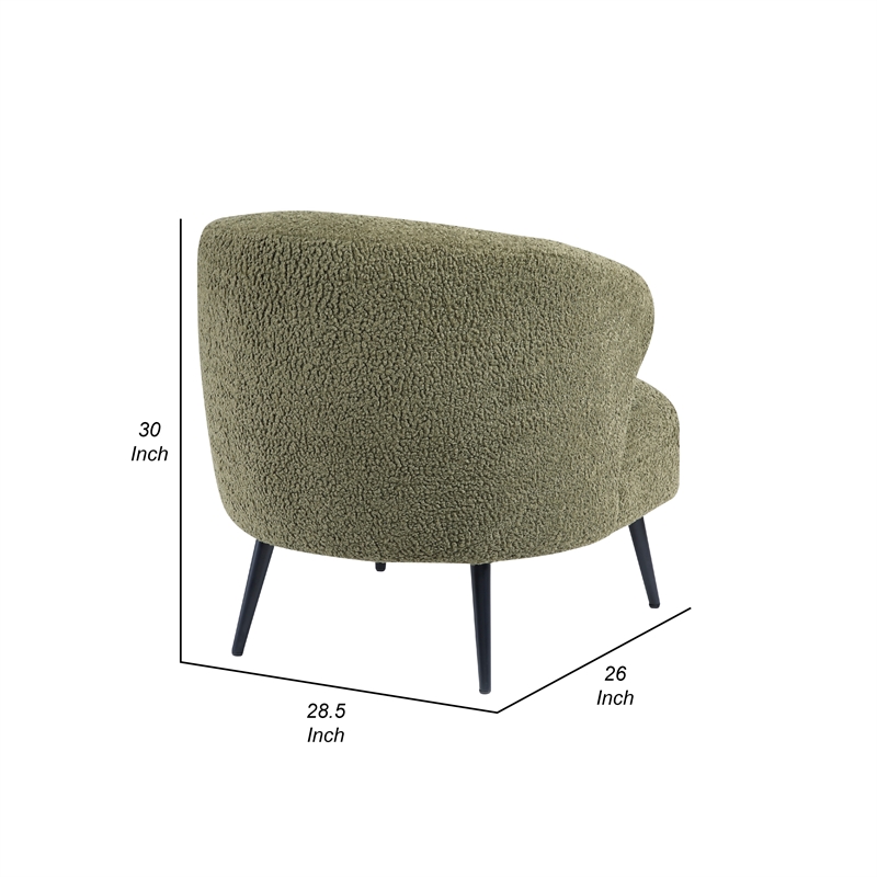 Neda Accent Chair- Soft Sage Green Boucle- Curved Barrel Back