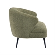 Neda Accent Chair- Soft Sage Green Boucle- Curved Barrel Back