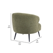 Neda Accent Chair- Soft Sage Green Boucle- Curved Barrel Back