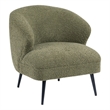 Neda Accent Chair- Soft Sage Green Boucle- Curved Barrel Back