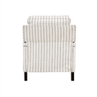 Claire 34 Inch Accent Chair- Push Recliner- Beige Gray Polyester Pinstripes