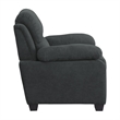 Hugh 36 Inch Accent Chair- Dark Gray Polyester- Foam Cushioned- Solid Wood