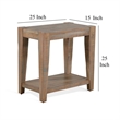 Lilly Accent Chairside Table- Light Brown Wood- Rectangular 25 Inch