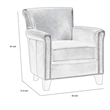 Tria 35 Inch Accent Chair- Brown Top Grain and Split Leather- Solid Wood