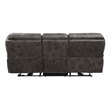 Tony 90 Inch Power Double Recliner Sofa- Gray Microfiber- USB Charging Port