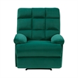 Patty 36 Inch Manual Recliner Chair- Cushioned- Green Velvet- Solid Wood