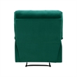 Patty 36 Inch Manual Recliner Chair- Cushioned- Green Velvet- Solid Wood