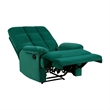 Patty 36 Inch Manual Recliner Chair- Cushioned- Green Velvet- Solid Wood