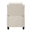 Isac 37 Inch Push Back Recliner Chair- Beige Polyester- Brown Solid Wood