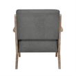 Edra 33 Inch Accent Armchair- Rubberwood Frame- Gray Polyester Cushions