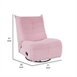 Gea 35 Inch Swivel Recliner Chair- Tufted- Pink Corduroy- Solid Wood