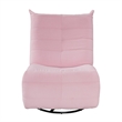 Gea 35 Inch Swivel Recliner Chair- Tufted- Pink Corduroy- Solid Wood