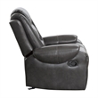 Istro 39 Inch Glider Manual Recliner Chair- 2 Tone Gray Faux Leather
