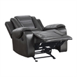 Istro 39 Inch Glider Manual Recliner Chair- 2 Tone Gray Faux Leather