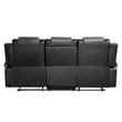 Istro 86 Inch Dual Manual Recliner Sofa- Drop Table- Gray Faux Leather