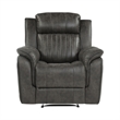 Bento 38 Inch Manual Recliner Chair- Tab Pull- Brownish Gray Microfiber