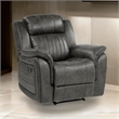 Bento 38 Inch Manual Recliner Chair- Tab Pull- Brownish Gray Microfiber