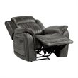 Bento 38 Inch Manual Recliner Chair- Tab Pull- Brownish Gray Microfiber