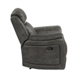 Bento 38 Inch Manual Recliner Chair- Tab Pull- Brownish Gray Microfiber