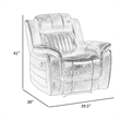 Bento 38 Inch Manual Recliner Chair- Tab Pull- Brownish Gray Microfiber