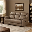 Bento 84 Inch Double Manual Recliner Sofa- Sandy Brown Polished Microfiber