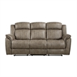 Bento 84 Inch Double Manual Recliner Sofa- Sandy Brown Polished Microfiber