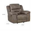 Henry 46 Inch Rocker Manual Recliner Chair- Brown Microfiber- Solid Wood