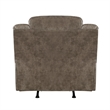 Henry 46 Inch Rocker Manual Recliner Chair- Brown Microfiber- Solid Wood
