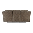 Henry 92 Inch Dual Manual Recliner Sofa Brown Microfiber- Solid Wood- Metal