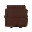 Dean 41 Inch Swivel Glider Manual Recliner Chair- Brown Faux Leather
