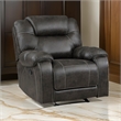 Lily 42 Inch Manual Glider Recliner Chair- Brown Microfiber- Solid Wood