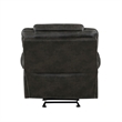 Lily 42 Inch Manual Glider Recliner Chair- Brown Microfiber- Solid Wood
