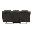 Lily 87 Inch Double Manual Recliner Sofa- Brown Microfiber- Solid Wood