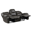 Lily 87 Inch Double Manual Recliner Sofa- Brown Microfiber- Solid Wood